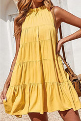 Minivestido negro sin mangas de corte A